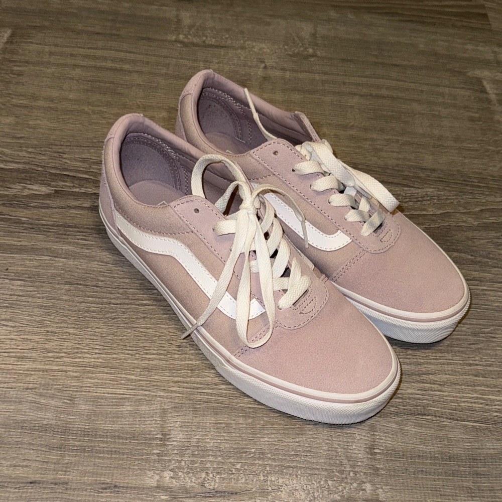 * Vans Women's Mauve and White Sneakers (pink and white) size 7.5